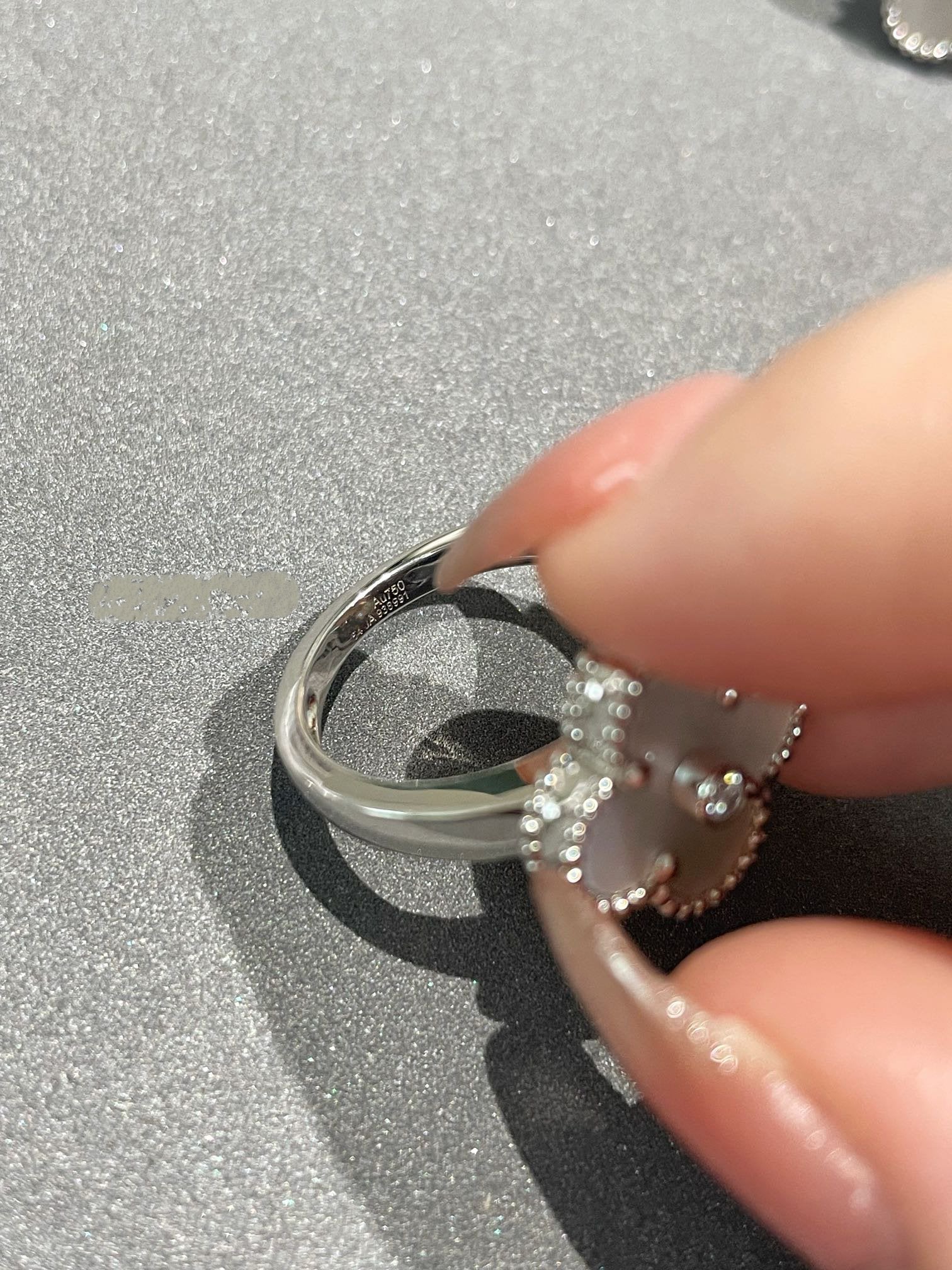 [BIJOUX]CLOVER SILVER MOP DIAMOND RING