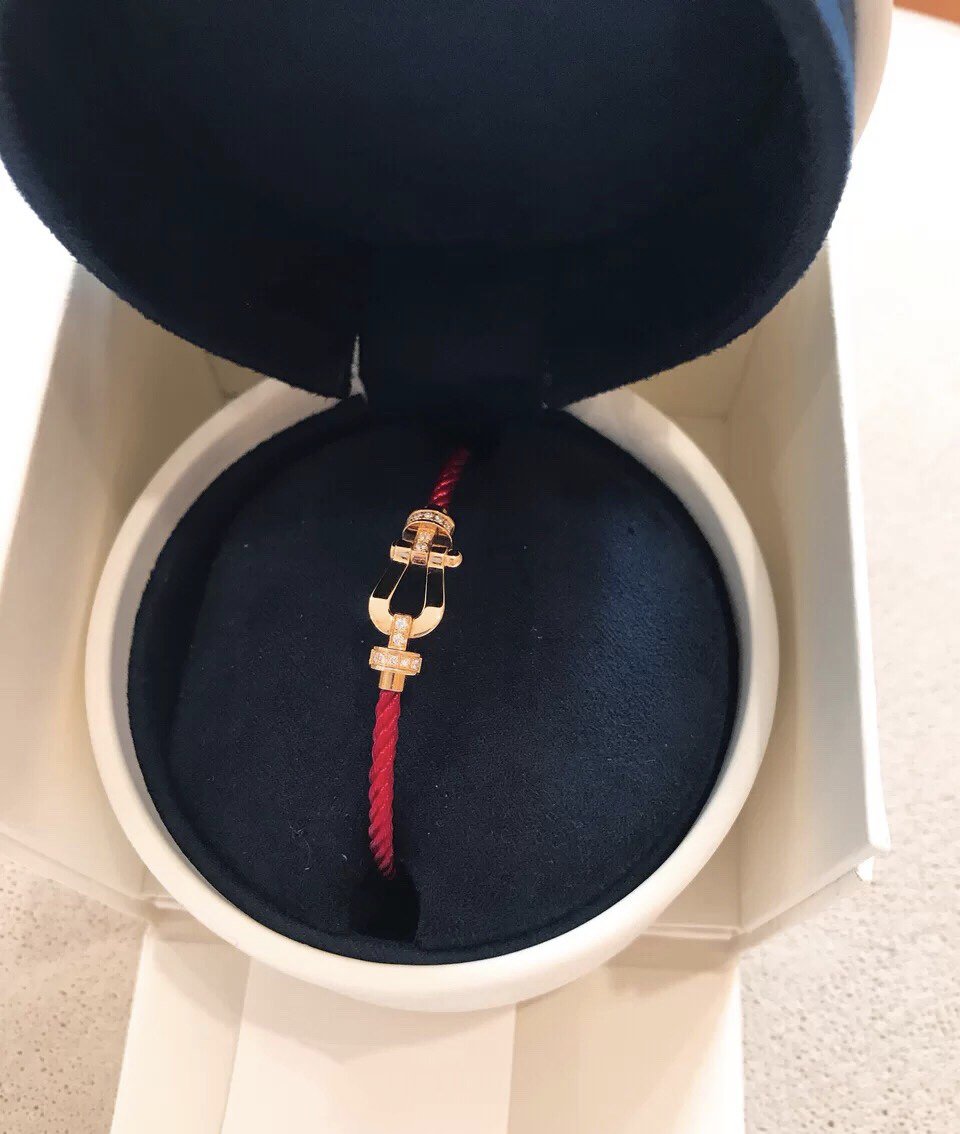 [BIJOUX]FORCE 10 HALF DIAMOND PINK GOLD RED CORDERI LARGE AND MEDIUM MODEL