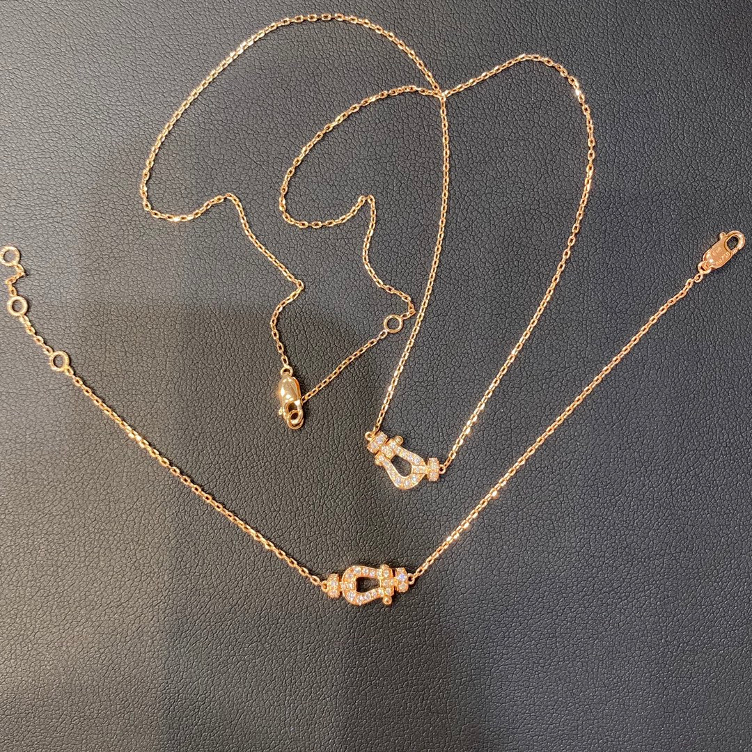 [BIJOUX] COLLIER FORCE 10 DIAMANTS OR ROSE MINI MODELE
