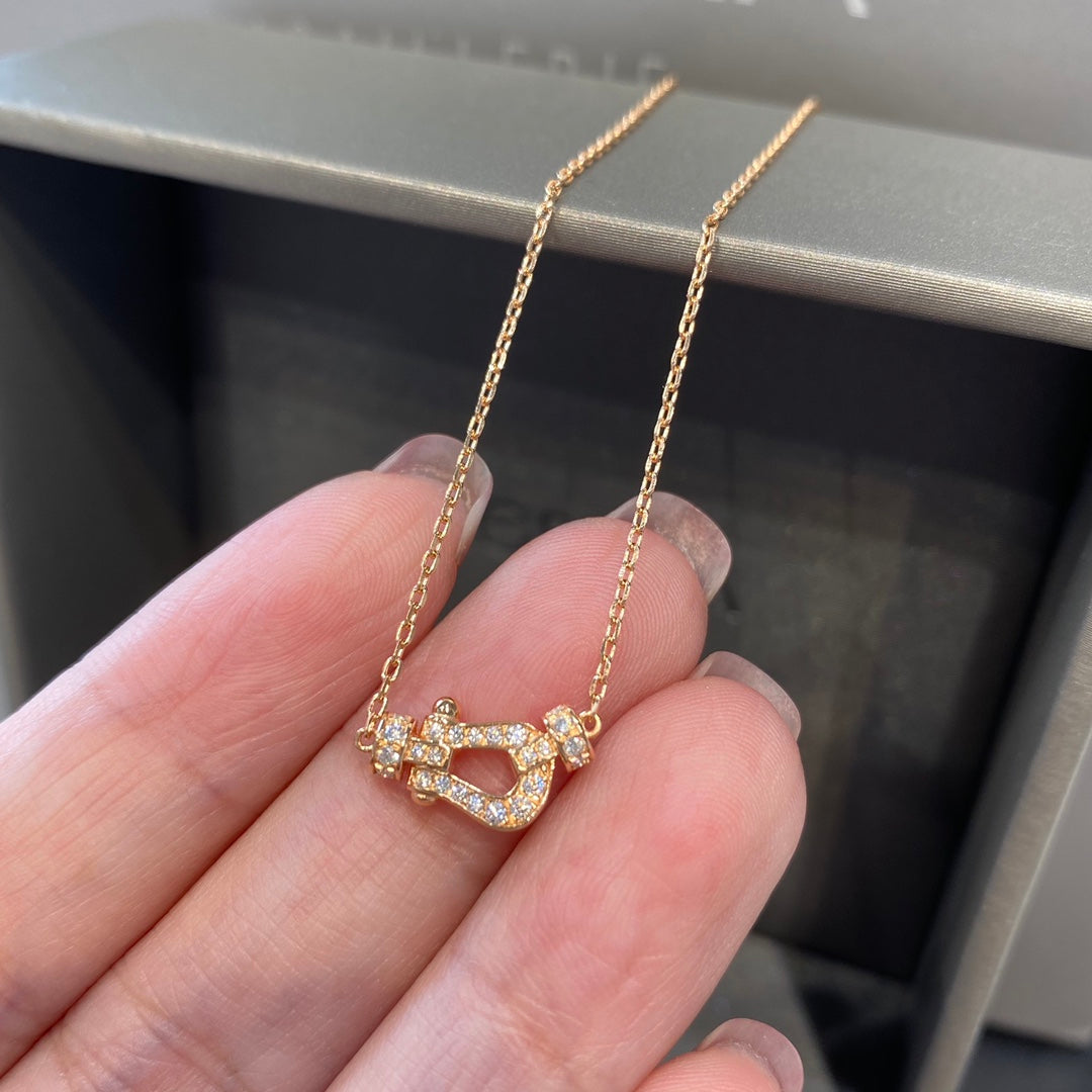 [BIJOUX] COLLIER FORCE 10 DIAMANTS OR ROSE MINI MODELE