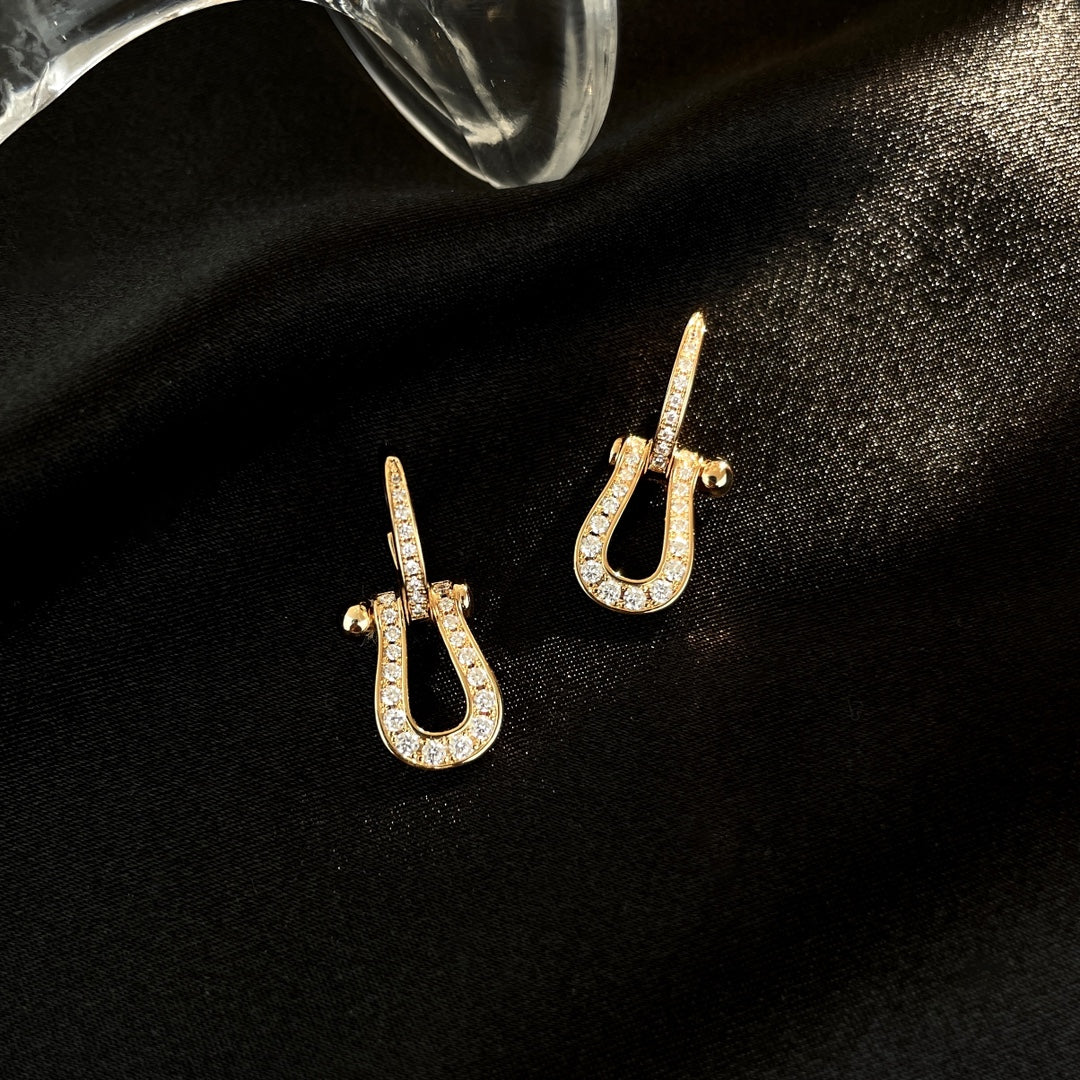 [BIJOUX]FORCE 10 FULL DIAMOND DROP EARRINGS MEDIUM MODEL