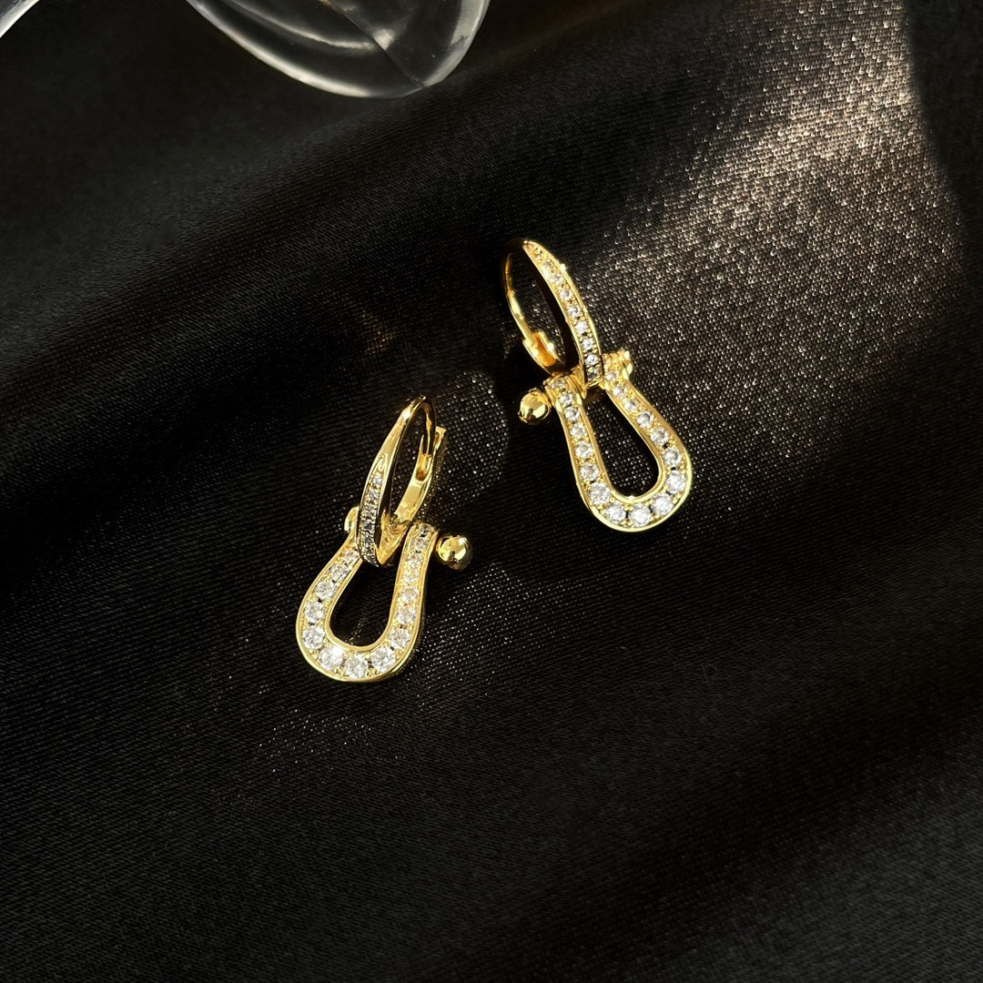 [BIJOUX]FORCE 10 FULL DIAMOND DROP EARRINGS MEDIUM MODEL