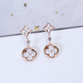 [BIJOUX]BOUCLES D'OREILLES PENDANTES EN OR ROSE ÉTOILE ET SOLEIL