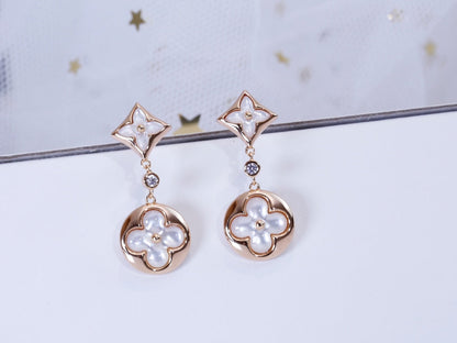[BIJOUX]STAR AND SUN PINK GOLD MOP DROP EARRINGS