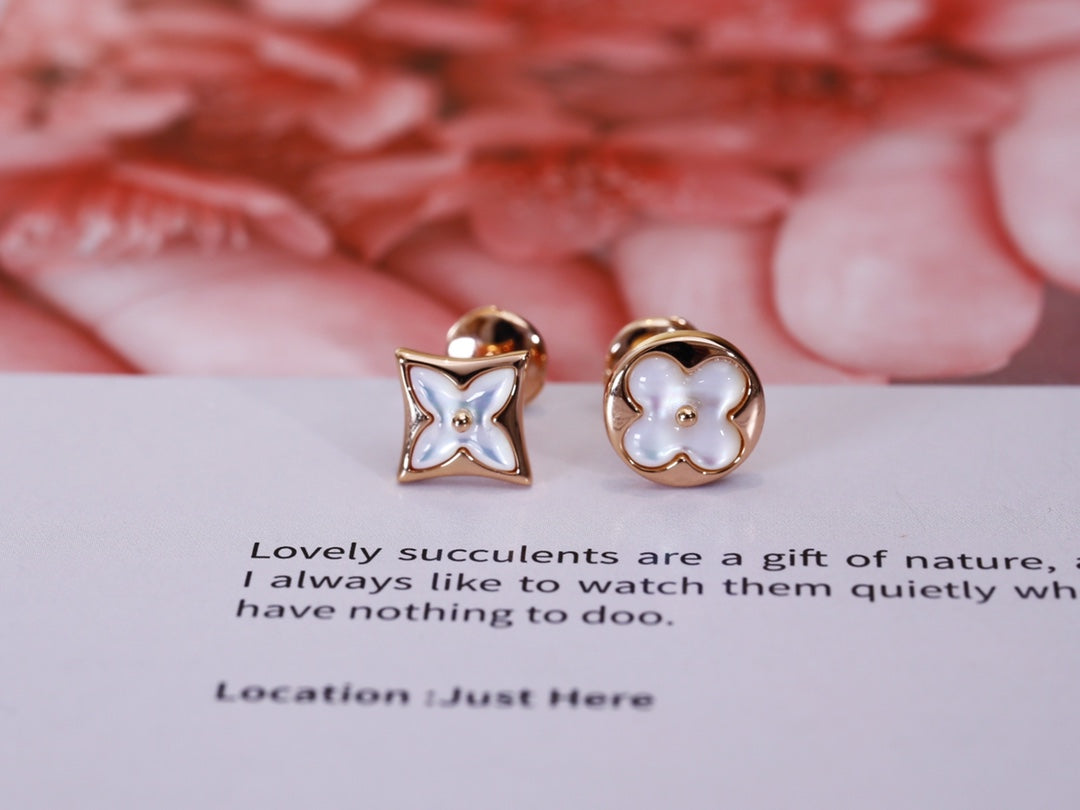[BIJOUX]BOUCLES D'OREILLES CLOUS EN OR ROSE ÉTOILE ET SOLEIL