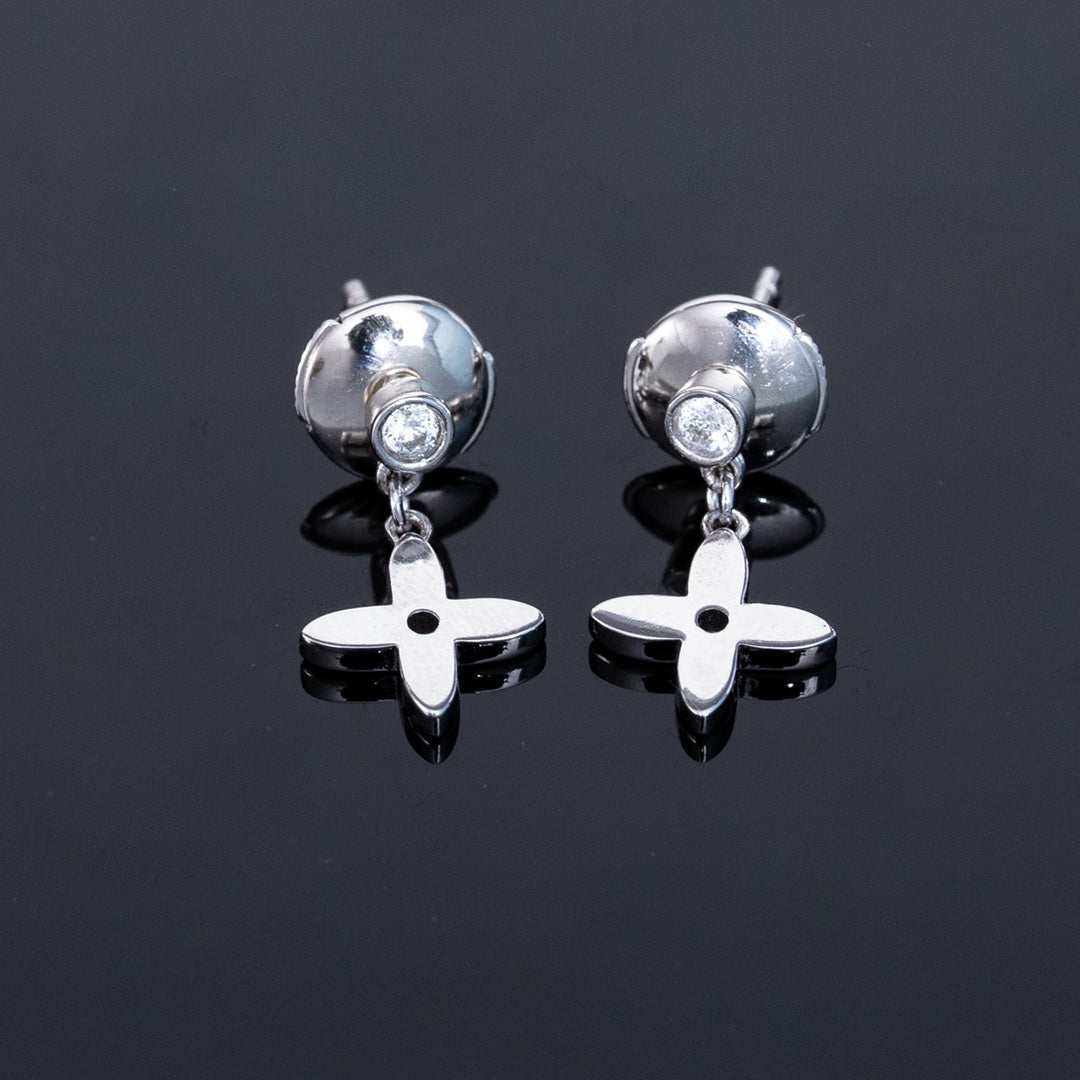 [BIJOUX]Boucles d'oreilles pendantes mini diamants en argent VIDYLLE