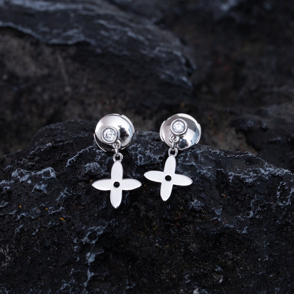 [BIJOUX]VIDYLLE SILVER DIAMOND MINI DROP EARRINGS
