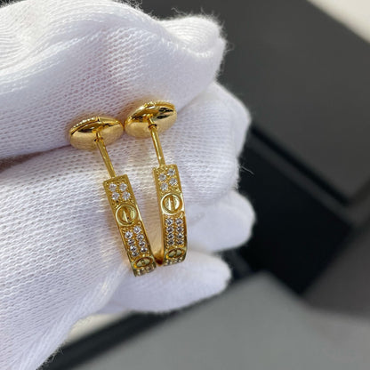[BIJOUX]LOVE DIAMOND GOLD HOOP EARRINGS