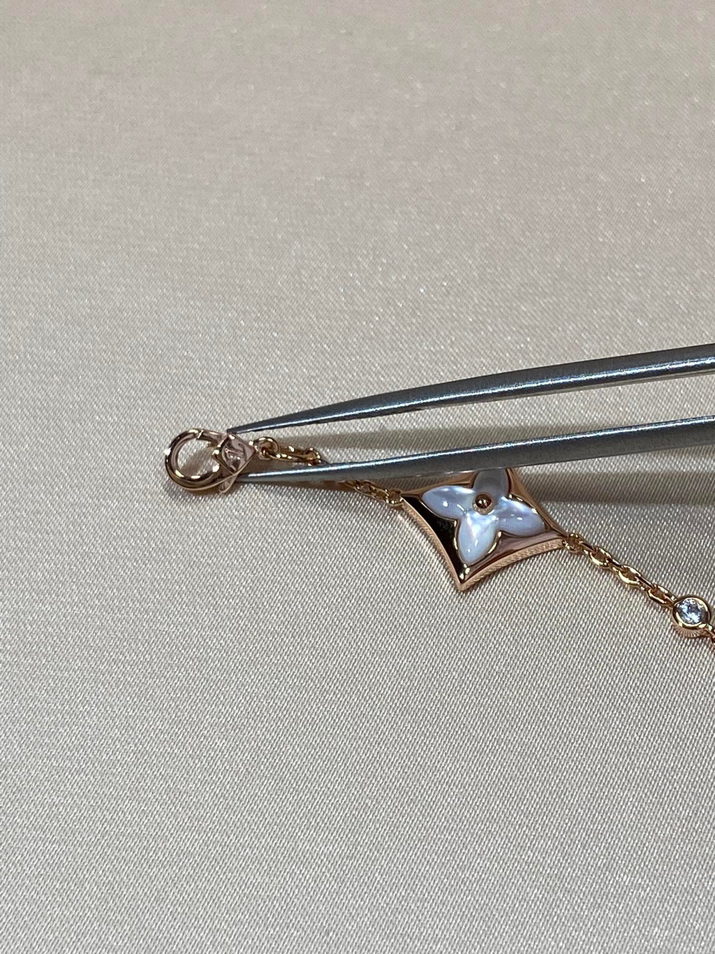 [BIJOUX]BRACELET EN OR ROSE DIAMANT ETOILES 4 MOTIFS