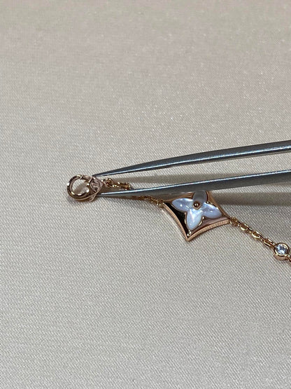 [BIJOUX]BRACELET EN OR ROSE DIAMANT ETOILES 4 MOTIFS