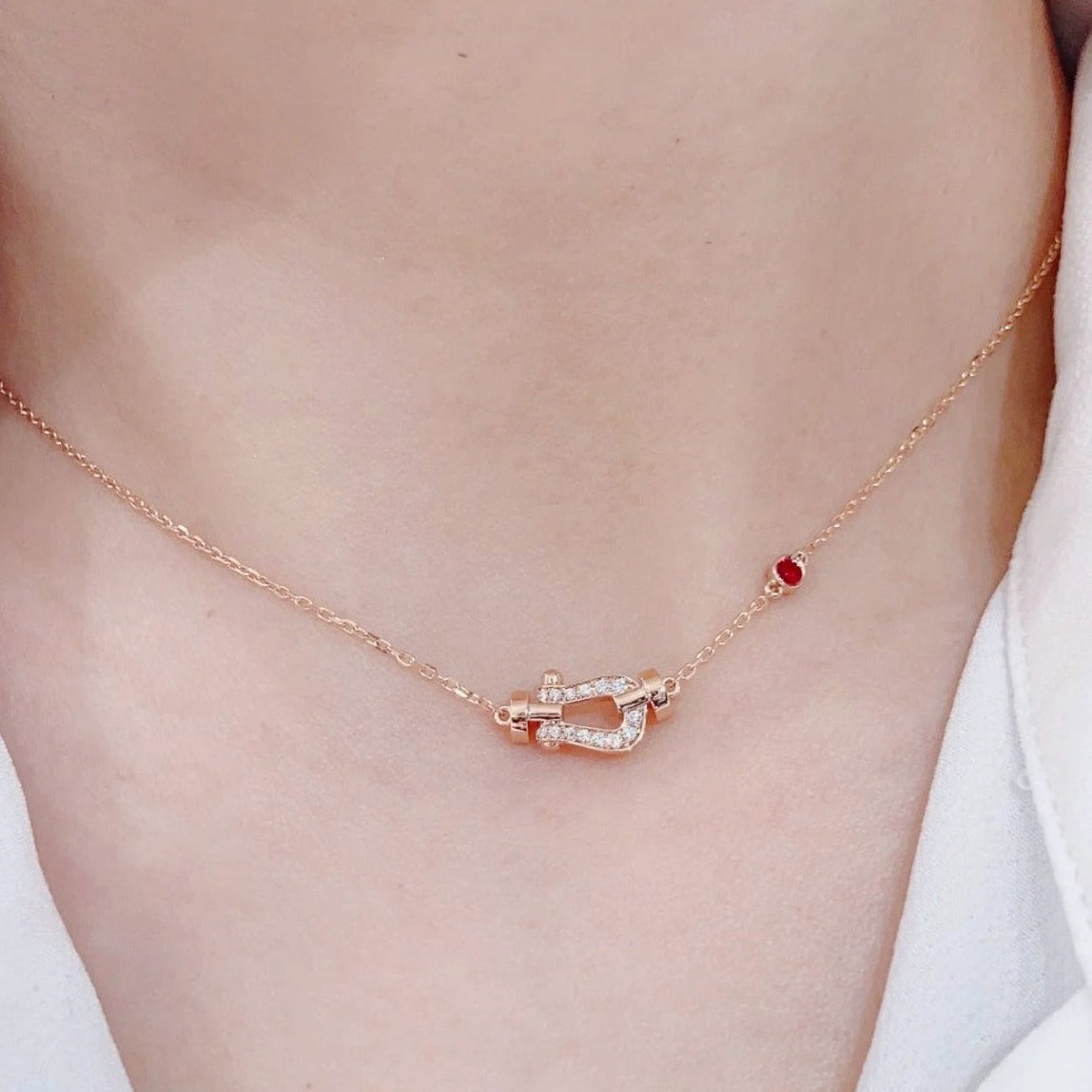 [BIJOUX] COLLIER FORCE 10 DIAMANTS OR ROSE