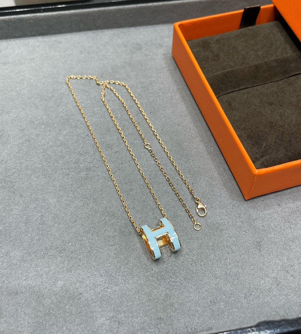 [BIJOUX]POP H SKY BLUE NECKLACE