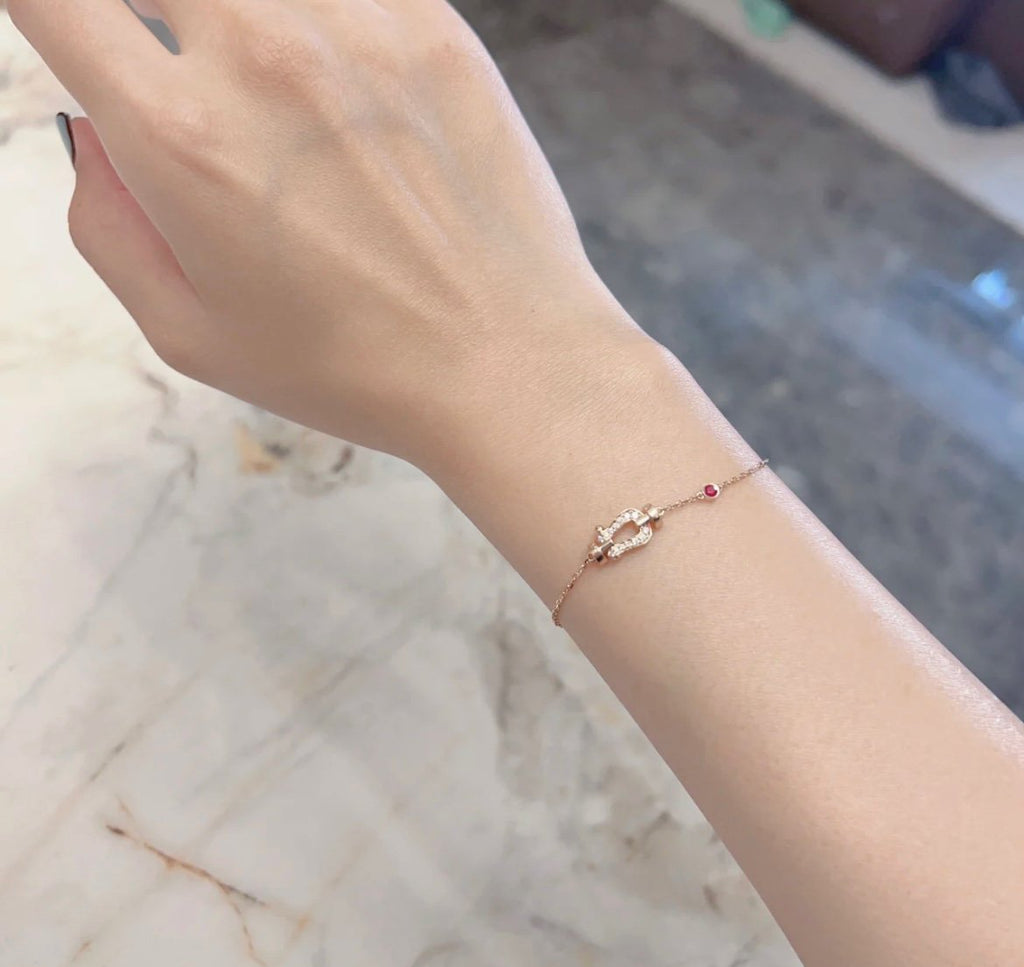 [BIJOUX]FORCE 10 DIAMOND CHAIN LINK PINK GOLD BRACELET