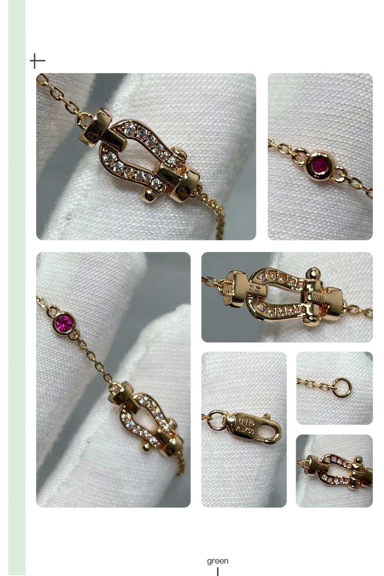 [BIJOUX]FORCE 10 DIAMOND CHAIN LINK PINK GOLD BRACELET