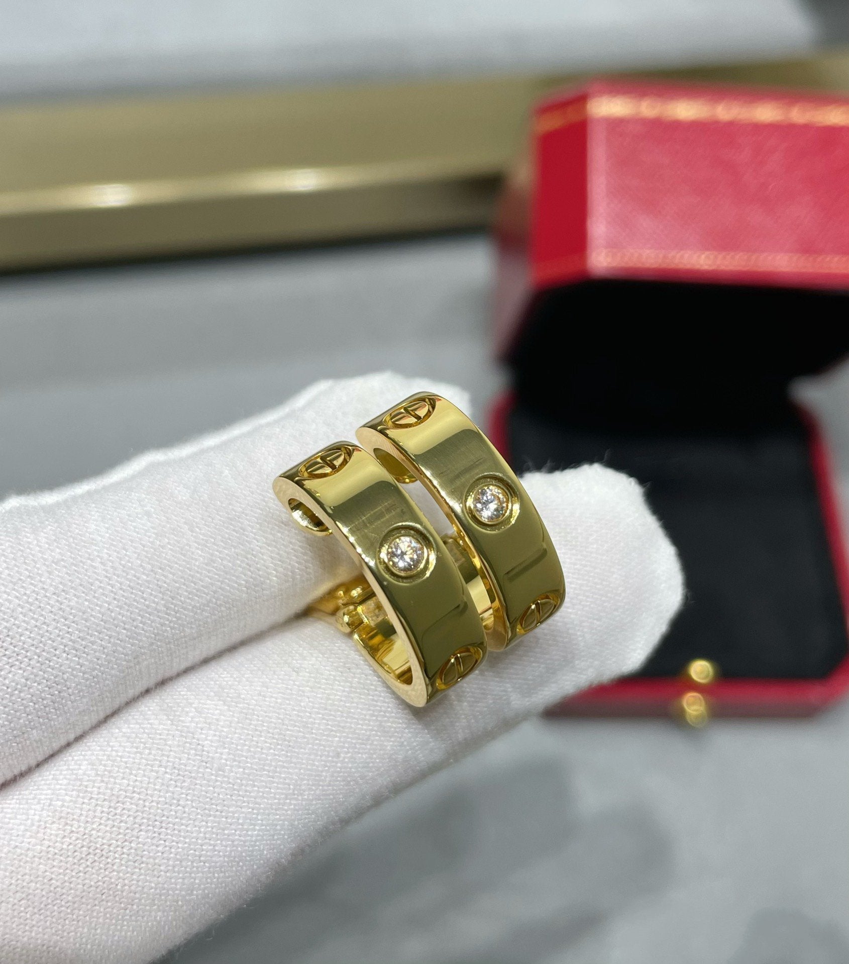 [BIJOUX]LOVE 5.5MM 1 DIAMOND EARRINGS