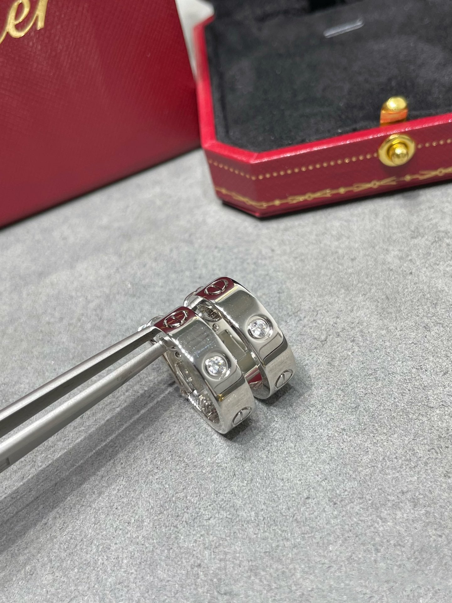 [BIJOUX]LOVE 5.5MM 1 DIAMOND EARRINGS