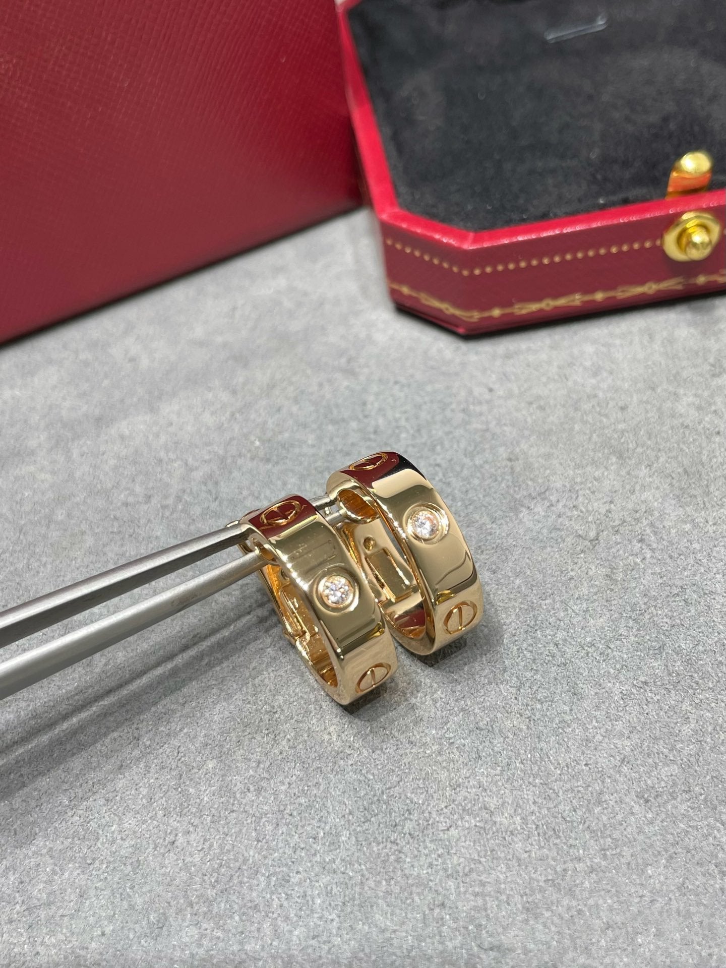 [BIJOUX]LOVE 5.5MM 1 DIAMOND EARRINGS