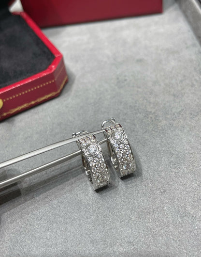[BIJOUX]LOVE 5.5MM DIAMOND PAVED EARRINGS