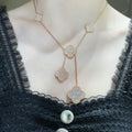 [Topon]CLOVER 6 MOTIF DIAMOND PAVED NECKLACE