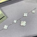 [Topon]CLOVER 5 MOTIF WHITE MOP SILVER BRACELET