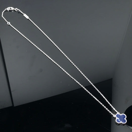 [Topon]CLOVER PIETERSITE SILVER LONG NECKLACE