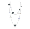 [Topon]CLOVER 16 MOTIF CHALCEDONY MOP SILVER NECKLACE
