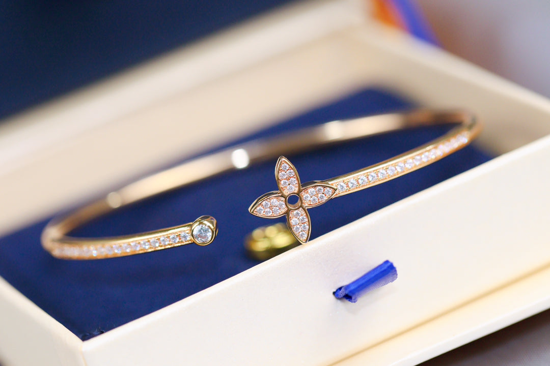 [BIJOUX] IDYLLE BRACELET OUVERT OR ROSE PAVÉ DIAMANTS