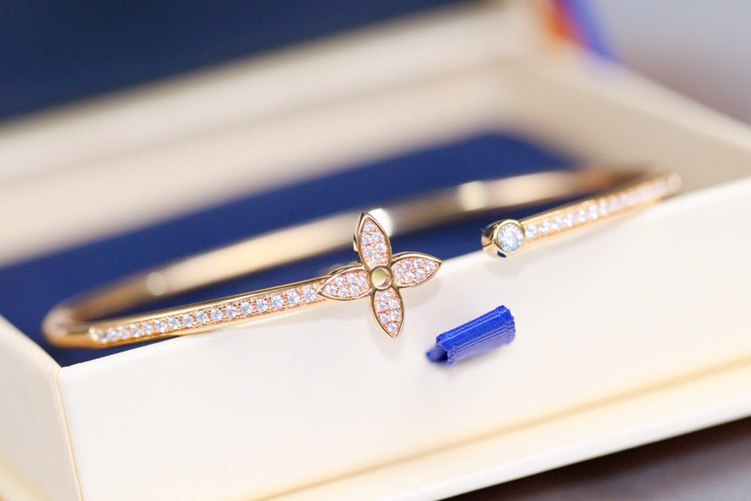 [BIJOUX] IDYLLE BRACELET OUVERT OR ROSE PAVÉ DIAMANTS