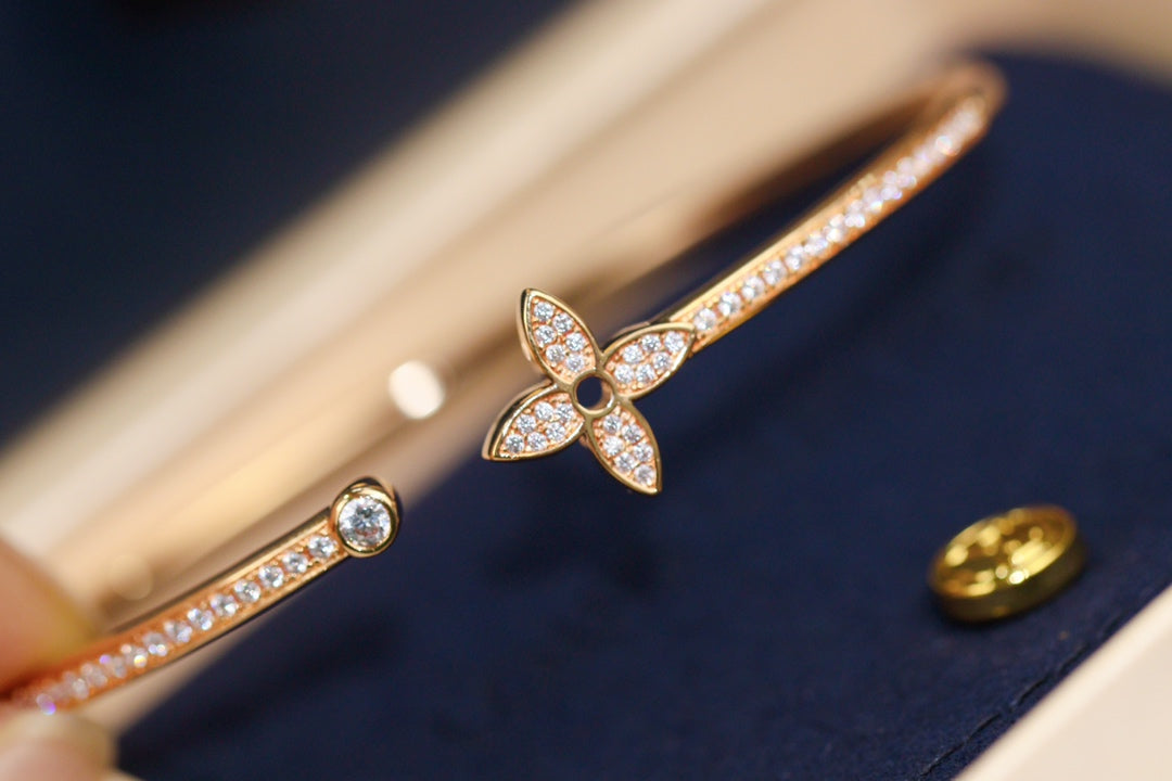 [BIJOUX] IDYLLE BRACELET OUVERT OR ROSE PAVÉ DIAMANTS