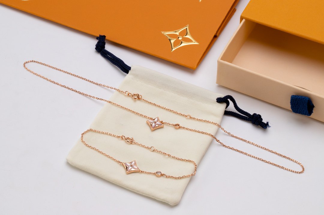 [BIJOUX]STAR PINK MOP 1 DIAMOND PINK GOLD NECKLACE