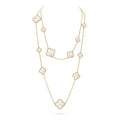 [Topon]CLOVER 16 MOTIF WHITE MOP GOLD NECKLACE