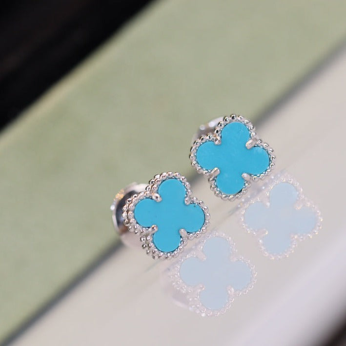 [Topon]CLOVER MINI TURQUOISE SILVER STUD EARRINGS