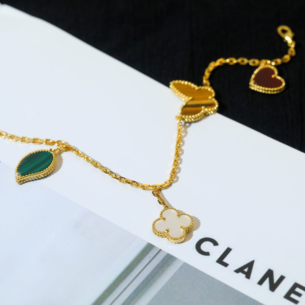 [BIJOUX]LUCKY SPRING 5 MOTIF GOLD BRACELET