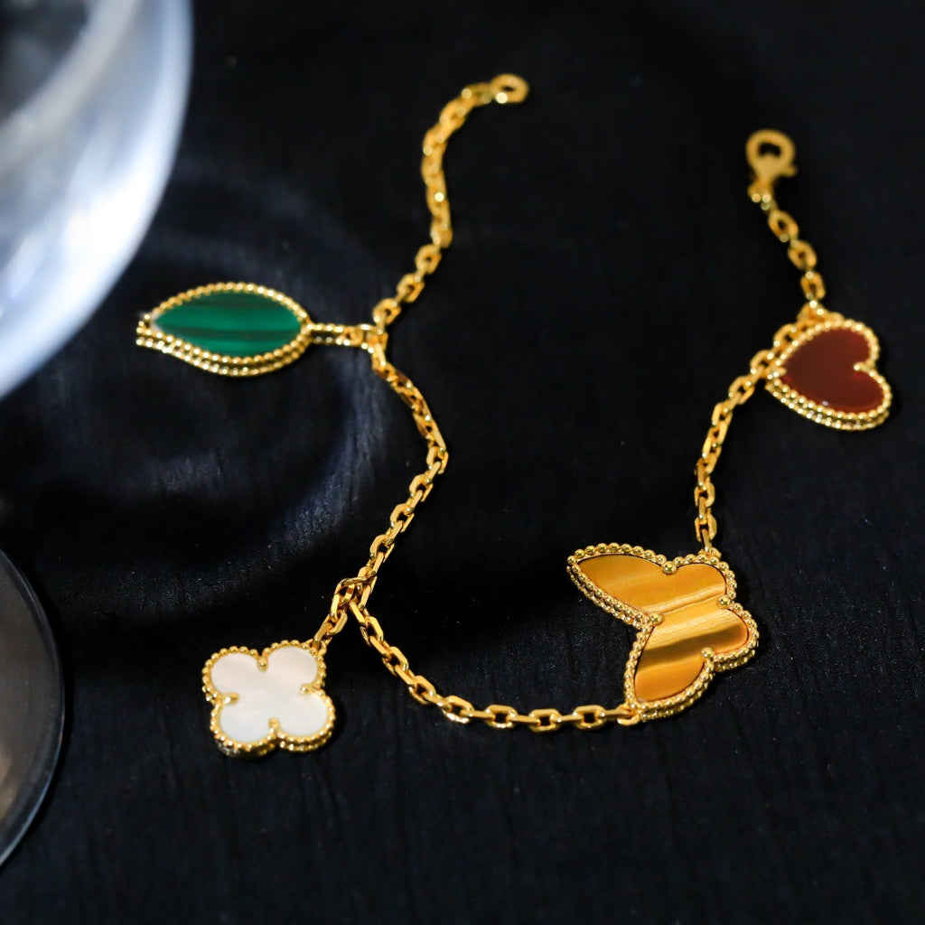 [BIJOUX]LUCKY SPRING 5 MOTIF GOLD BRACELET