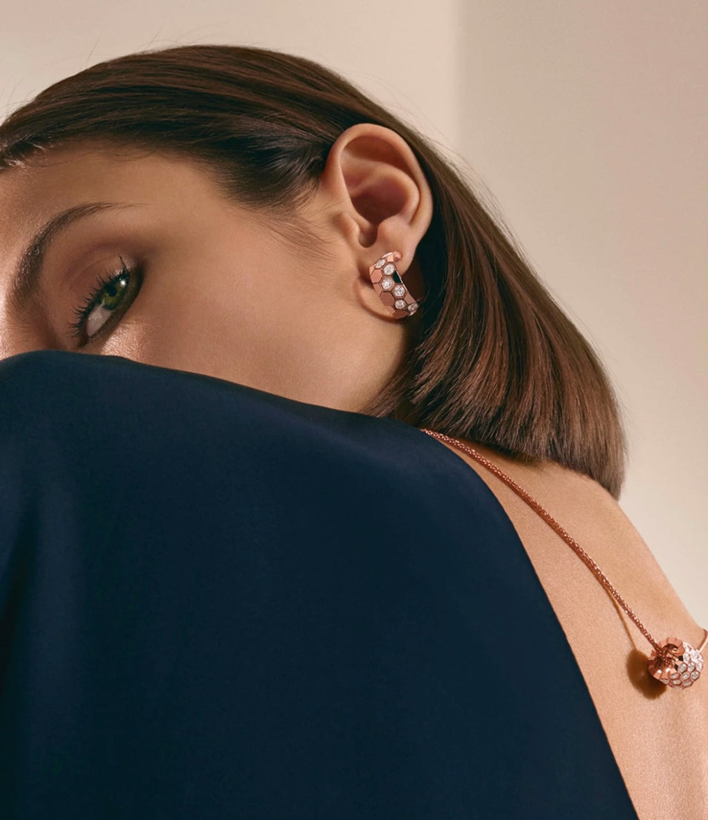 [BIJOUX]BEE LOVE DIAMOND HOOP EARRINGS