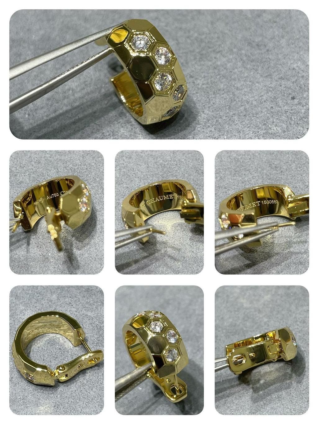 [BIJOUX]BEE LOVE DIAMOND HOOP EARRINGS