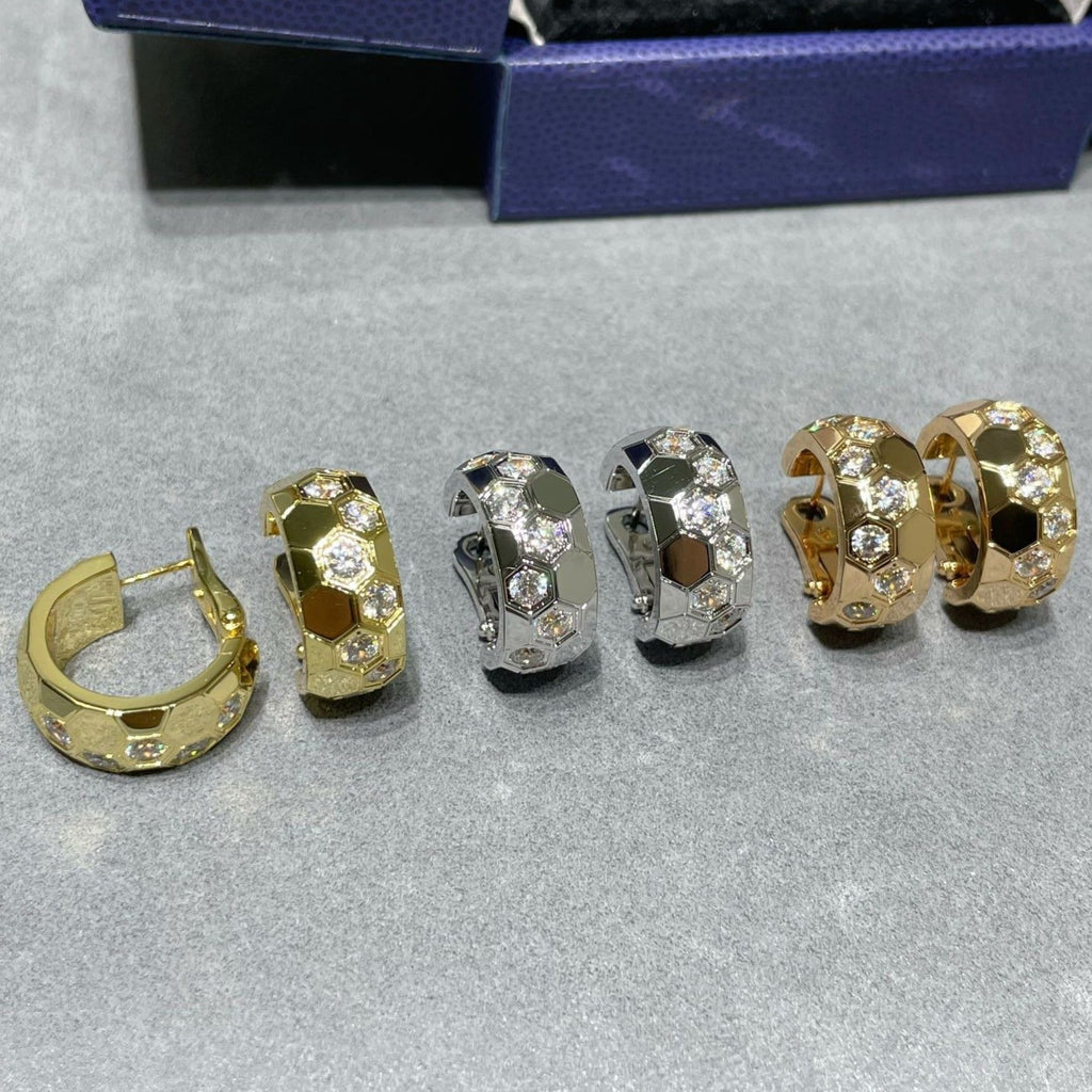 [BIJOUX]BEE LOVE DIAMOND HOOP EARRINGS
