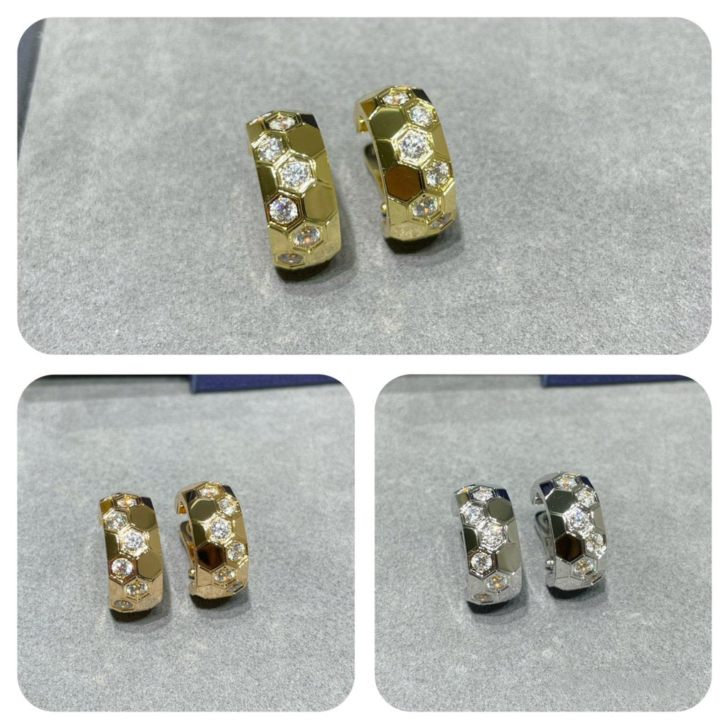[BIJOUX]BEE LOVE DIAMOND HOOP EARRINGS