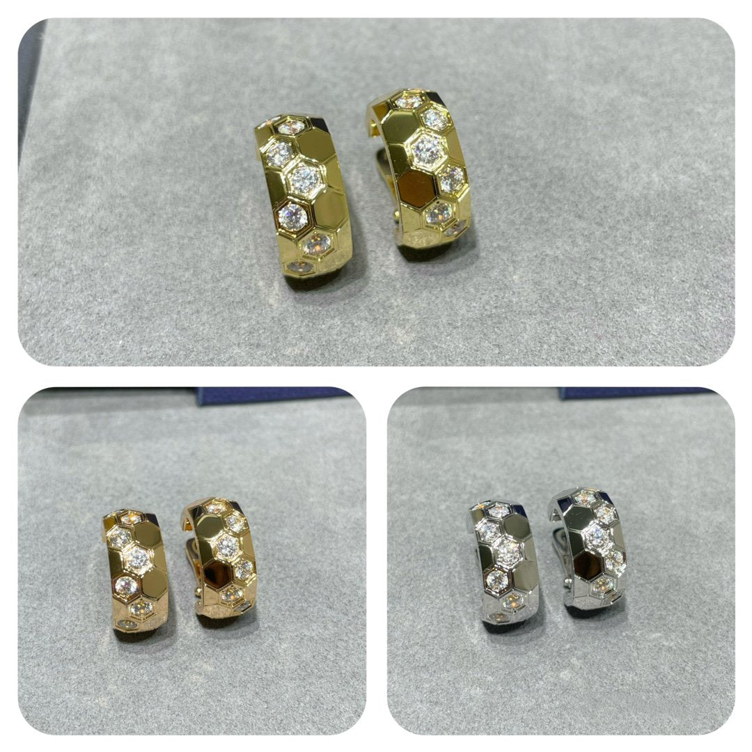 [BIJOUX]BEE LOVE DIAMOND HOOP EARRINGS