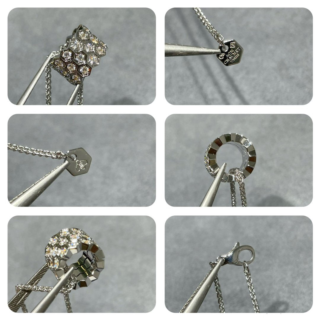 [BIJOUX] COLLIER 3 RANGS PAVÉ DE DIAMANTS BEE LOVE