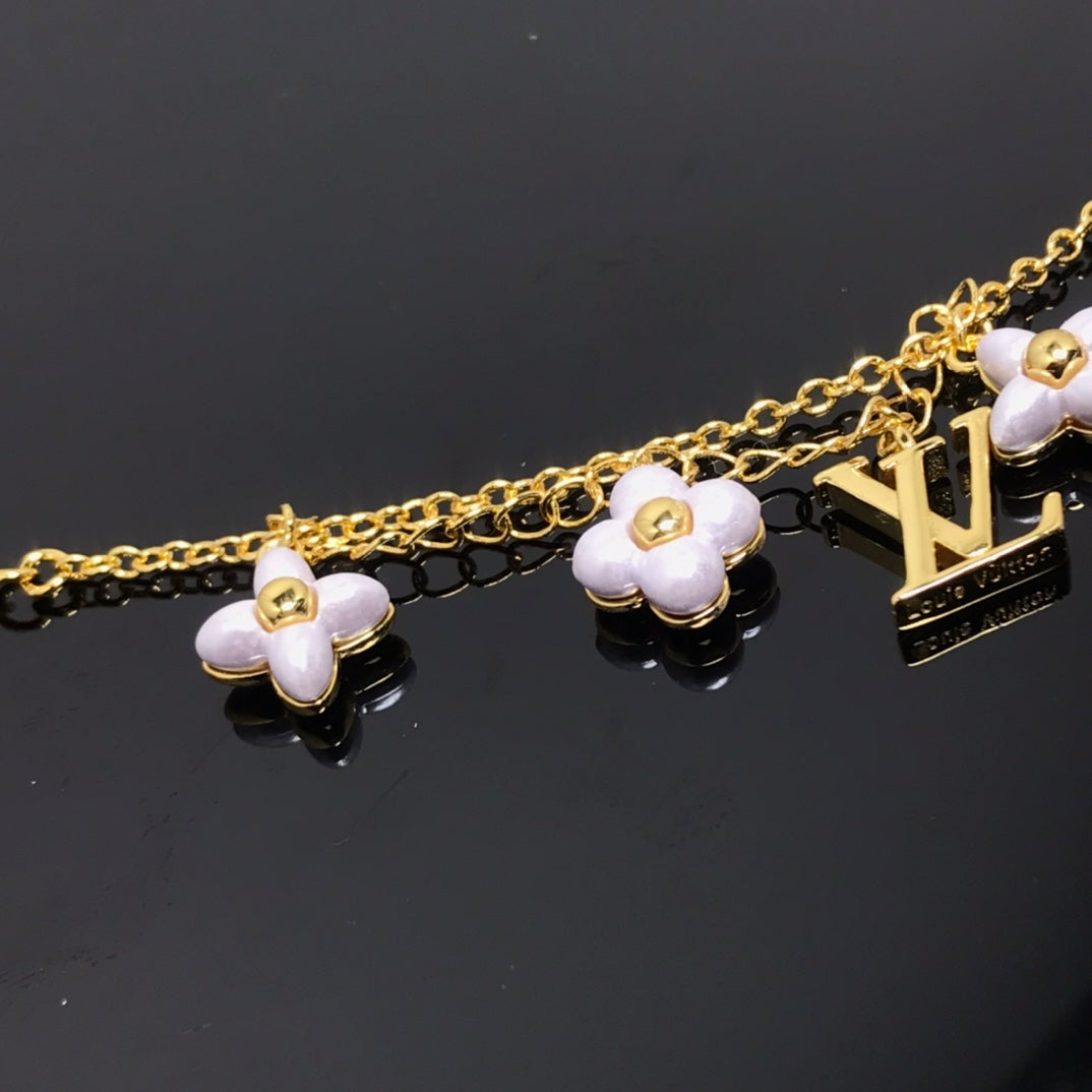[BIJOUX]LOGO 6 MOTIF STAR AND SUN GOLD BRACELET