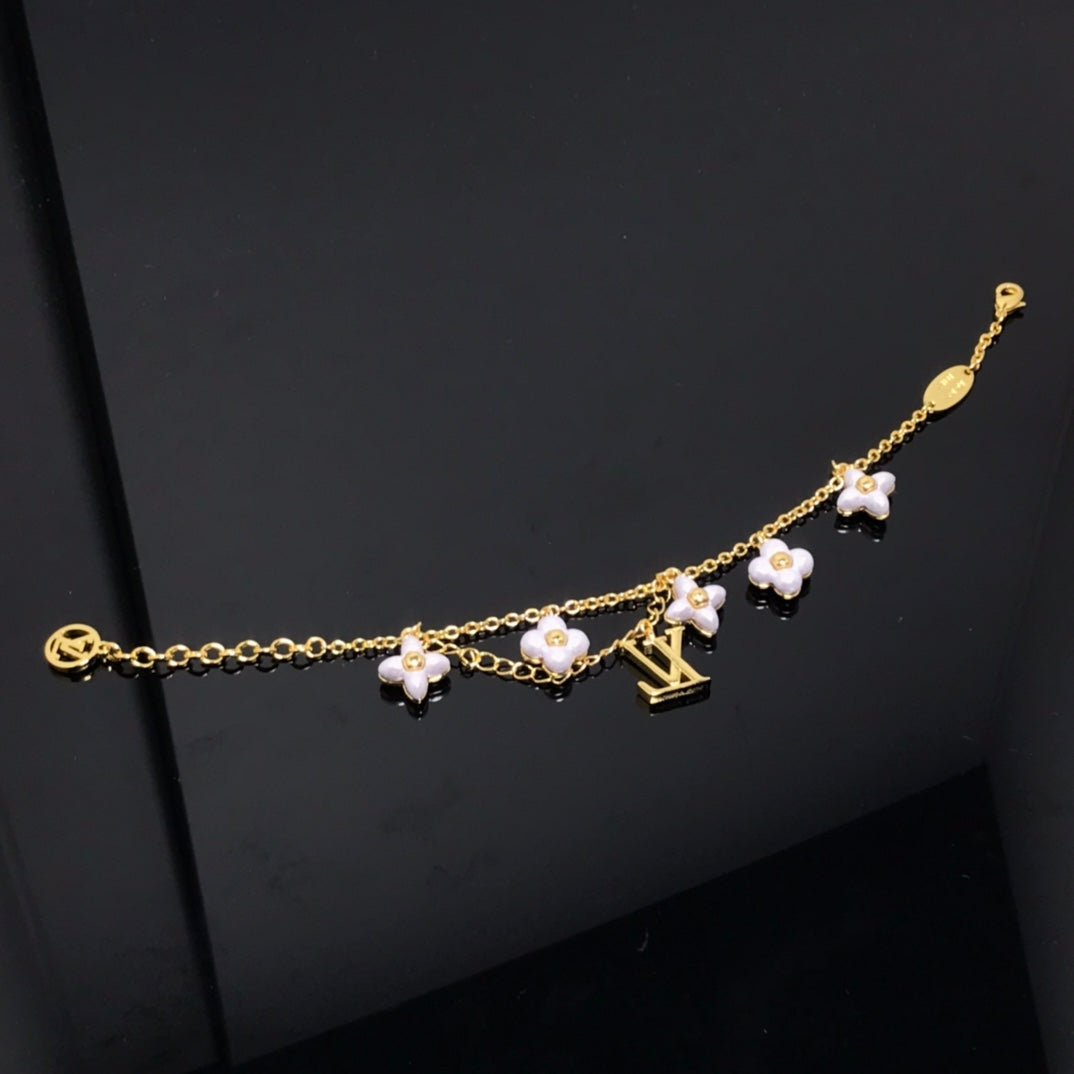 [BIJOUX]ロゴ6モチーフ 星と太陽 ゴールドブレスレット