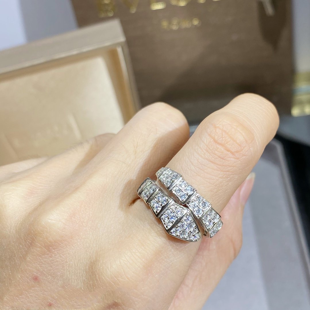 [BIJOUX]SERPENTI RING SILVER DIAMOND PAVED