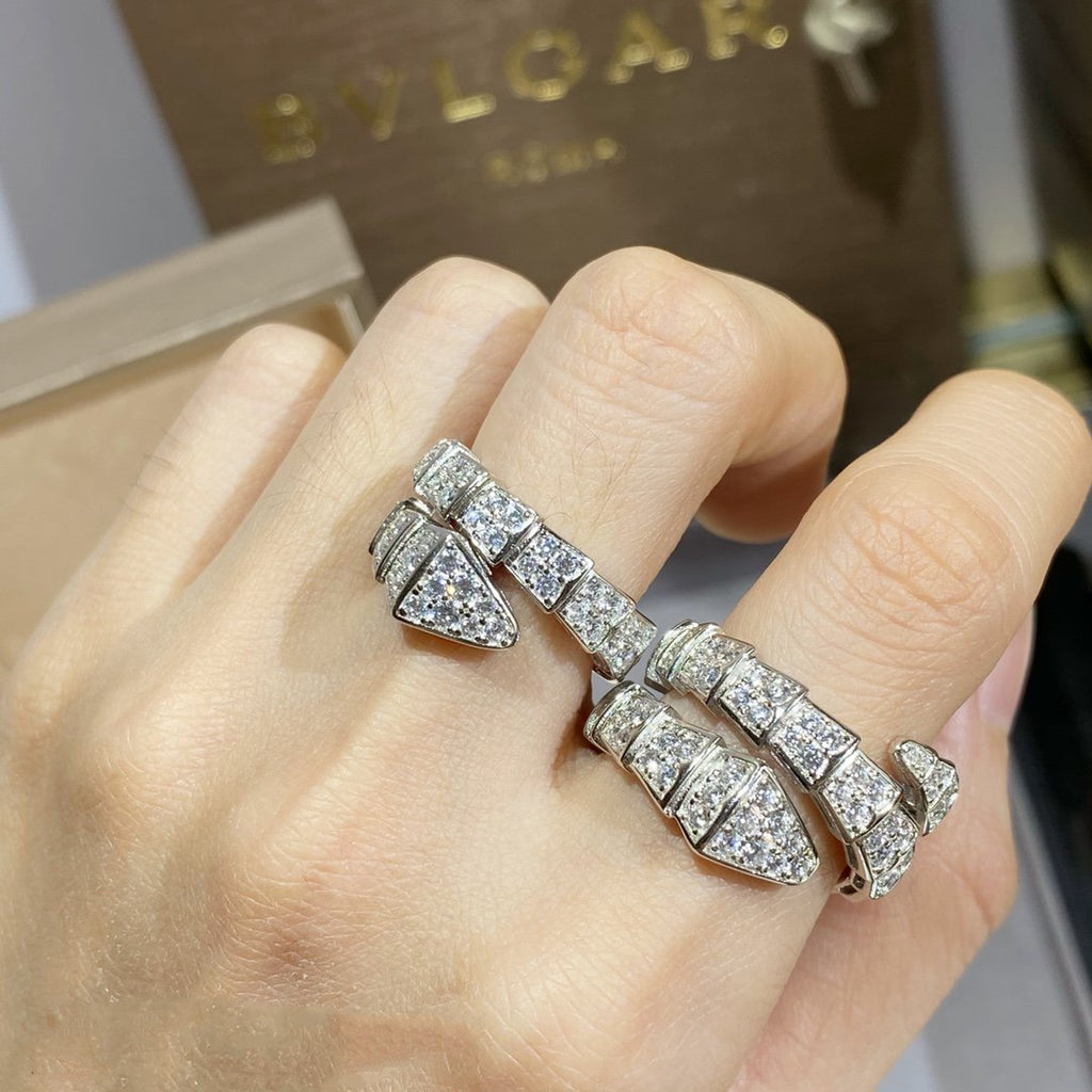 [BIJOUX]SERPENTI RING SILVER DIAMOND PAVED