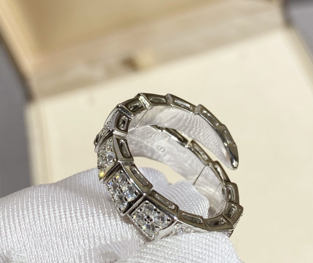 [BIJOUX]SERPENTI RING SILVER DIAMOND PAVED