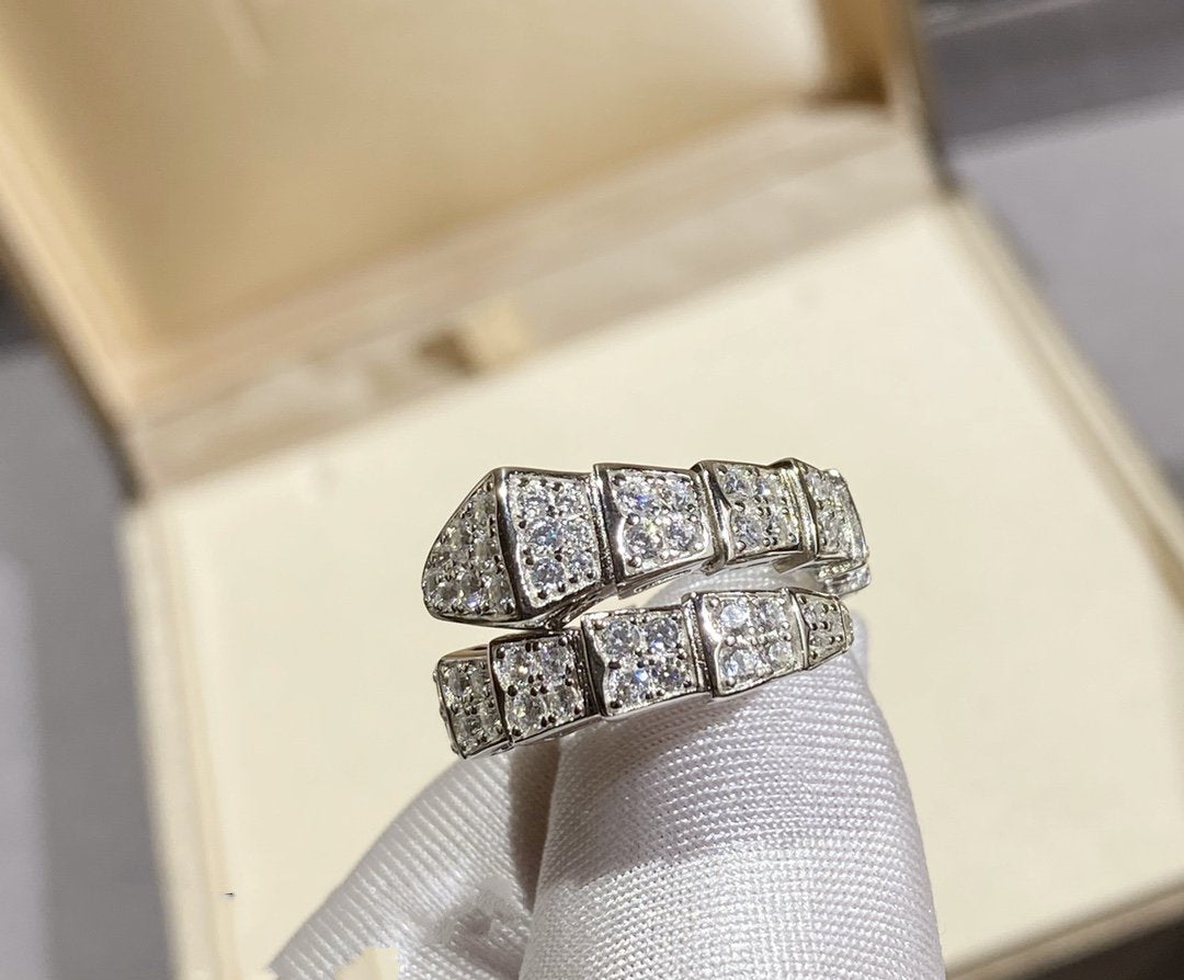 [BIJOUX]SERPENTI RING SILVER DIAMOND PAVED
