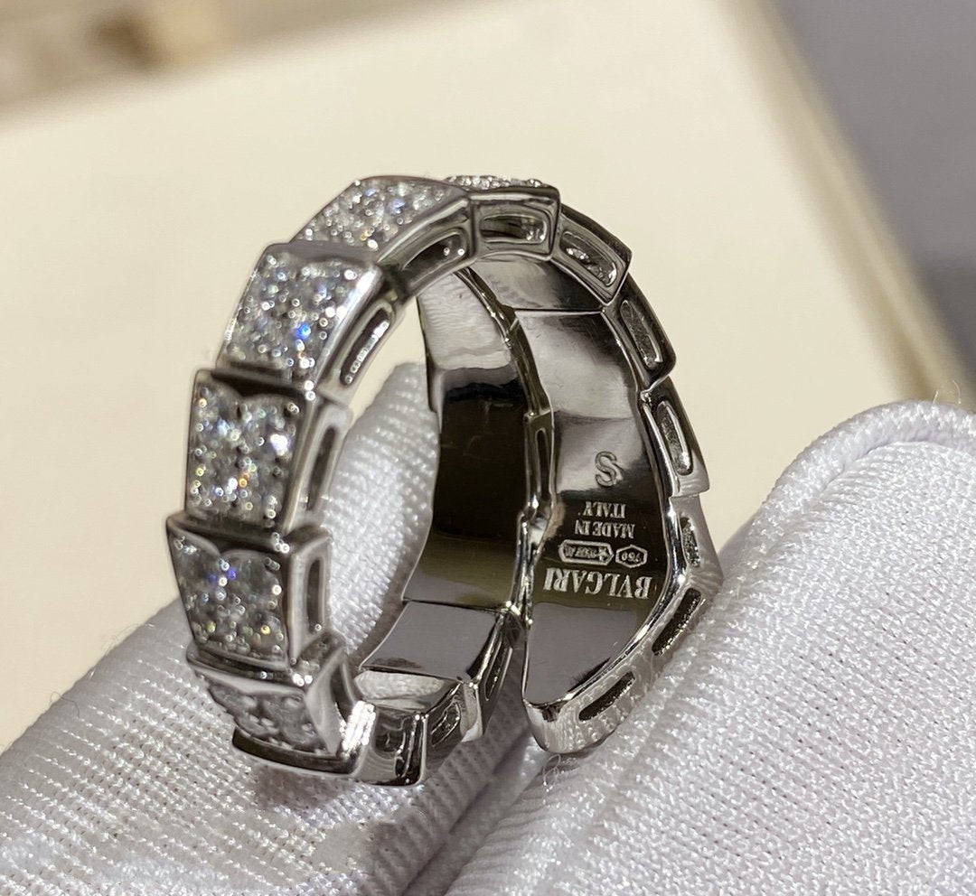 [BIJOUX]SERPENTI RING SILVER DIAMOND PAVED
