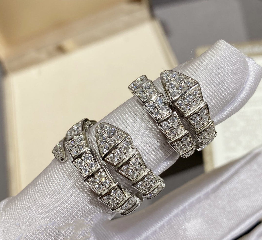 [BIJOUX]SERPENTI RING SILVER DIAMOND PAVED