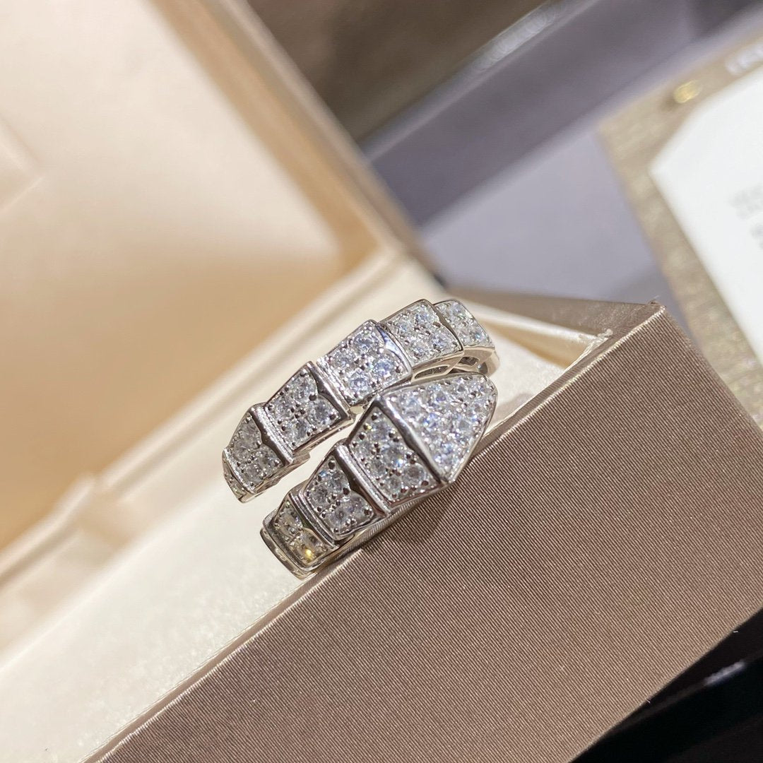 [BIJOUX]SERPENTI RING SILVER DIAMOND PAVED
