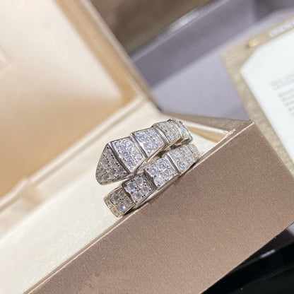 [BIJOUX]SERPENTI RING SILVER DIAMOND PAVED